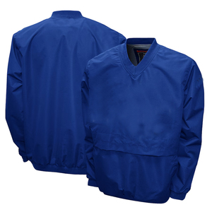Club Royal personnalisé toile col en v pull homme vestes brodées appliques graphiques avec grand logo sur le devant et le dos col montant - Product Image 1