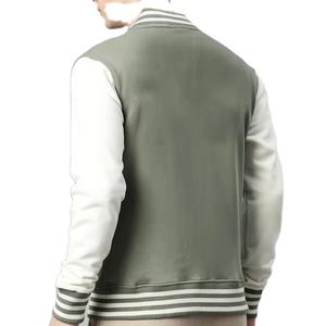 Chaqueta Universitaria de Béisbol Clásica y Moderna con Cuello de Solapa y Manga Larga, Chaqueta Bomber Lisa Extra Grande Personalizada para Hombre - Product Image 2