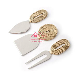 Juego de Cuchillo y Servidor para Pastel de Boda de Acero Inoxidable de 2 Piezas, Diseño de Lujo, Chapado en Oro, para Restaurante - Product Image 4