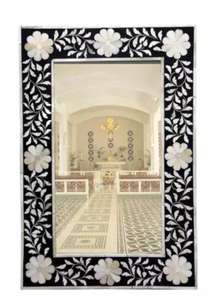 Espejo de pared de madera con incrustaciones de resina y hueso hecho a mano de alta calidad para una decoración única del hogar a precio al por mayor - Product Image 6