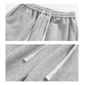 Nouveau design broderie et bouffée personnalisées 500gsm polaire laine couleur pure lâche droite hommes pantalon de survêtement - Product Image 3