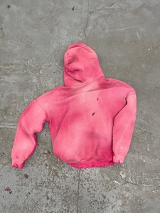 Sweat à capuche vintage à fermeture éclair personnalisé pour hommes Sun Faded Ripped Distress Street Red Fleece Hoodie Digital Oversized Cotton Winter - Product Image 6