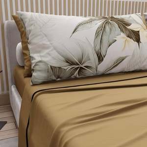 Parure de draps en microfibre de polyester moderne de haute qualité, 6 pièces, motif imprimé numérique uni, 300 fils, tissée, infroissable et rafraîchissante - Product Image 2