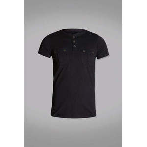 Chemise décontractée Henley 100% coton coupe ajustée taille 6XL fermeture à simple boutonnage fonction anti-rides pour l'hiver et l'été - Product Image 1