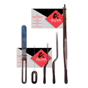 Ensemble de 9 outils de cuisine pour chef en acier inoxydable de haute précision, couleur personnalisée, écologiques, stérilisables, pinces offset, ciseaux - Product Image 6