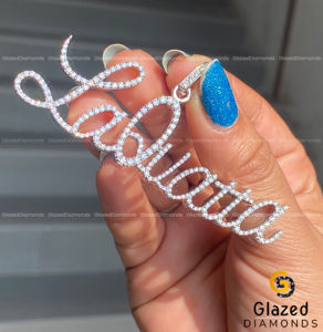 Nouveau Modish entièrement glacé personnalisé lettre Hip Hop pendentif rond brillant laboratoire cultivé VVs clarté pendentif en argent Sterling 925 - Product Image 3