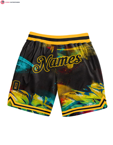 Authentique short de basket-ball 3D blanc royal Design galactique personnalisé fermeture à la taille élastique mi-respirant tricoté broderie décontractée - Product Image 3