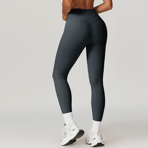 Leggings de yoga doux de haute qualité OEM pour femmes, collants de compression extensibles dans les 4 sens, leggings en forme de V pour pantalons de yoga et de gymnastique - Product Image 4