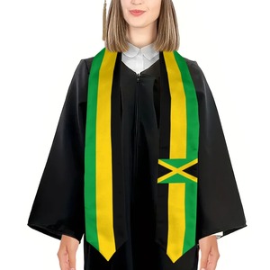 ผ้าคลุมไหลสำเร็จการศึกษา ผ้าซาติน โพลีเอสเตอร์ 100%  แบบสั่งทำพิเศษ พิมพ์ลายปักเอง  ตกแต่งขอบสีดำทอง สวมใส่สบาย ทนทาน ระบายอากาศได้ดี สำหรับโรงเรียน - Product Image 3