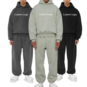 Survêtements en coton de haute qualité personnalisés pour hommes Jogging Sweat Suit Luxe surdimensionné Heavyweights Ensemble de sweat-shirts unisexe - Product Image 2