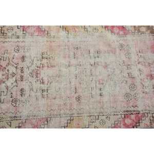 3.1x8.5 ft Rug, Vintage Turkish Rug, <b>Red</b> Bordered <b>Wool</b> Rug - Product Image 5