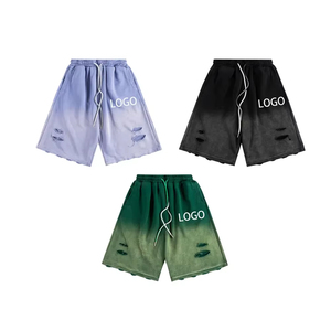 <b>Men's</b> Customized French Terry Cotton <b>Shorts</b> Wholesale Sports Jogger <b>Vintage</b> Acid Wash Casual Sun Faded Style Sweat <b>Shorts</b> - Product Image 5