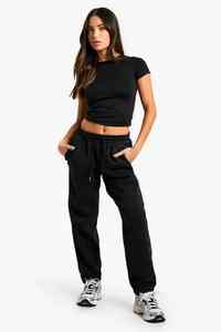Custom Logo Winter <b>Lace</b> Black Women's Straight Leg Joggers Terry Fleece Soft Touch Sweatpants - Product Image 3