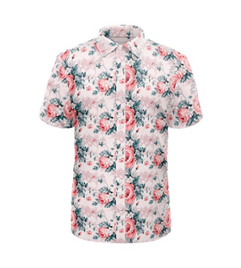 Camisa de Manga Corta con Botones y Estampado Floral para Hombre, Camisa Casual Elegante con Estampado de Flores, Tela Ligera y Transpirable para Pedidos al por Mayor - Product Image 3