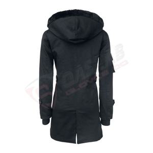 Abrigos Góticos de Piel de Cordero Genuina Transpirable para Mujer, Abrigos Largos con Capucha de Algodón Estilo Gótico - Product Image 5