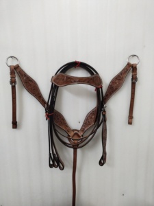 Haute qualité équitation équestre cuir Western Headstall & Breastplate disponible pour l'exportation mondiale de l'Inde .. - Product Image 2