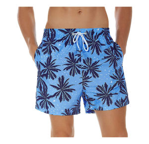 Pantalones cortos de baño de playa de verano para hombre con logotipo personalizado OEM, pantalones cortos de diseñador para gimnasio, informales, de algodón y poliéster, estilo surfista, decoración con cremallera de cintura media - Product Image 1