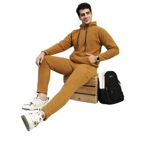 Chándal y sudadera de forro polar cálido, hecho de una tela única, mangas largas, estilo con puños integrados, estilo con capucha. - Product Image 2