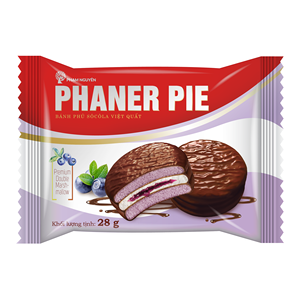 Blueberry Chocolate Phaner Coating Delicious Brown Goods Bag Freshly Baked 0.28kg Boxed OEM <b>Biscuits</b> Cookies Soft Marshmallow - Product Image 1