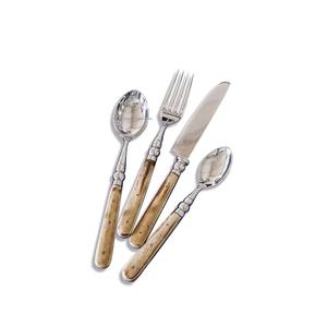 Juego de cubiertos de plata de acero inoxidable Popular con mango de hueso natural para el hogar y la boda Juegos de cubiertos de mesa - Product Image 3