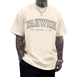 Camiseta de algodón 100% unisex para hombre, camisetas informales de gran tamaño con estampado personalizado y logotipo sólido, camiseta personalizable para hombre - Product Image 1