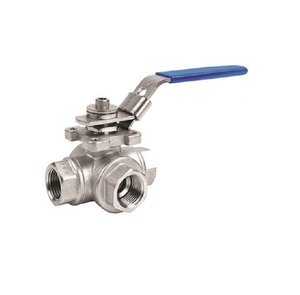 Vannes à bille à bride en acier au carbone 1/2\"-4\" à 3 voies en T, filetage interne NPT, commande manuelle, étanchéité OEM PTFE/EPDM - Product Image 4