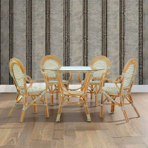 Juego de comedor Bali Bistro Juego de comedor elegante y relajado para espacios de comedor acogedores Experiencia acogedora y contemporánea de Indonesia - Product Image 1