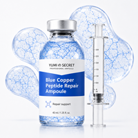 Ampoule de peptide de cuivre bleu en marque privée |   Fabricant de sérum au peptide GHK-Cu pour raffermir, hydrater et lutter contre le vieillissement cutané