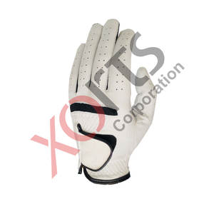 Gant de golf en cuir de cabretta premium orange gris, main gauche, respirant, antidérapant, bracelet de poignet réglable, léger, confortable - Product Image 3