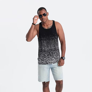 Customized Logo Men's <b>Sleeveless</b> Tank <b>Top</b> Athletic Gym Fitness Workout Running Sports Plus Size Cotton Mesh Material Print - Product Image 1