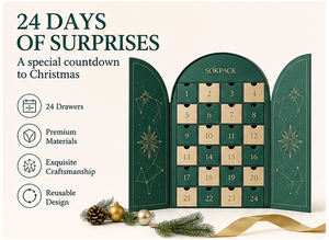 Custom 24 Days Arch Advent Calendar <b>Box</b> <b>Empty</b> Triple Door Green Gold Constellation OEM Christmas Wholesale Supplier - Product Image 6