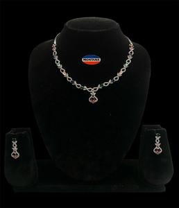 Wholesale Pure Diamond Necklace <b>Set</b> <b>for</b> Ladies Elegant Fashion <b>Jewellery</b> <b>Set</b> with Earrings <b>for</b> <b>Wedding</b> Party and Festive Gifting - Product Image 5