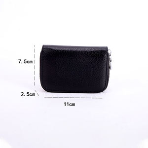 Portefeuille mince classique personnalisé fait à la main en cuir de vache de haute qualité portefeuille court à fermeture éclair imperméable pour carte de crédit pour hommes femmes - Product Image 4