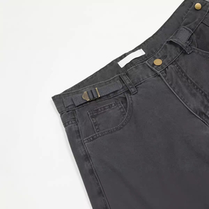 Nuevo fabricante Unisex pierna ancha Streetwear Baggy Plus Size Straight Fit hombres mujeres Jeans Cargo bolsillos Pantalones - Product Image 3