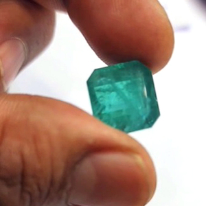 Esmeralda de Zambia natural 14mm Corte Asscher 13,85 Cts Lote Iroc Ventas Alta calidad Rashi Ratan Panna May birthstone US $887 por esto - Product Image 2