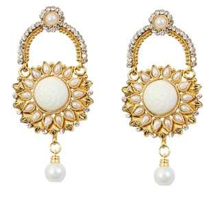 Kriaa Kundan Austrian Stone Gold Plated <b>Dangle</b> <b>Earrings</b> <b>Fine</b> 1303775 Jewelry - Product Image 1
