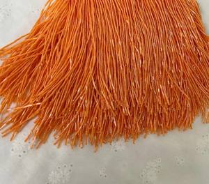 Franges en perles de verre orange, articles de couture pour la couture, 15 cm - Product Image 1