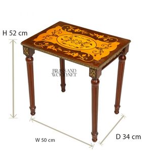 Juego de Mesas Auxiliares Clásicas con Incrustaciones de Madera Hechas a Mano para Salas de Estar Elegantes y Decoración de Hogar de Lujo Premium - Product Image 5