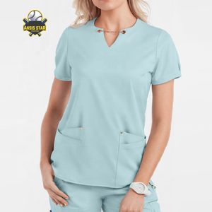 Uniforme quirúrgico de farmacéutico clínico para mujeres de calidad superior, exfoliante de enfermería para hospitales hecho de tela de lona duradera - Product Image 3