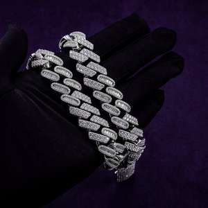 925 sterling silver iced Out Hip Hop Cuban Link Chain Moissanite Diamond Rock Jewelry 2025 Trendy Gift for Men Women - Product Image 2