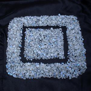 Collier de perles en pierre de lune et de roche naturelle, pierres précieuses rugueuses, cristal brut, turquoises - Product Image 4