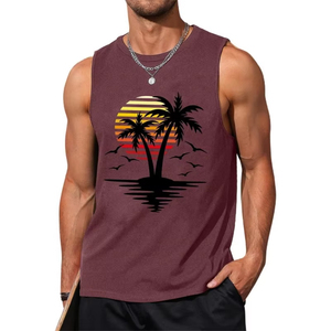 Débardeur de haute qualité Muscle Fit 100% coton côtelé débardeur hommes Gym entraînement Streetwear T-Shirt sans manches - Product Image 4