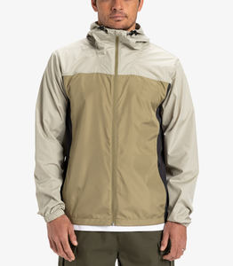 Chaqueta Cortavientos Casual para Hombre, Talla Grande, Personalizada, Negra, de Poliéster, con Cuello Alto y Cierre de Cremallera, Impermeable para Verano - Product Image 1