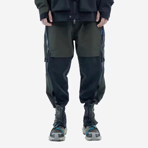 Streetwear hip-hop personnalisé pour hommes, pantalons techwear, poches larges sur les jambes, pantalon cargo coupe-vent épais et ample - Product Image 1