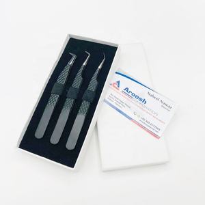 Pince à épiler diamantée en acier inoxydable de haute qualité 45 degrés 90 degrés pince à épiler noire pour l'extension de cils durable Durable - Product Image 3