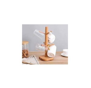 ที่วางแก้วชาไม้ในบ้านชั้นวางแก้วอะคาเซียที่จัดต้นไม้ห้องครัว - Product Image 3