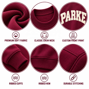 Sudadera Personalizada Extra Grande con Cuello Alto, Bordado Chenille, Felpa, Corte Holgado, Informal, para Invierno y Otoño, 100% Algodón, OEM - Product Image 2