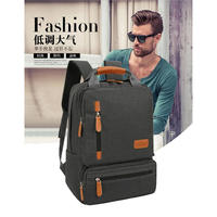Sac à dos pour ordinateur portable unisexe, tendance, imperméable, respirant, résistant à l'usure, en cuir PU, léger, avec plusieurs compartiments