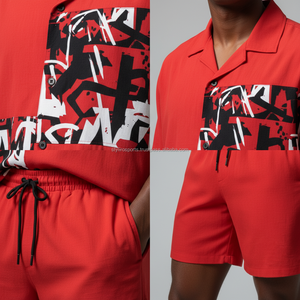 Conjunto Casual de Verano Premium para Hombre - 100% Algodón con Estampado Gráfico DTG de Alta Definición - Product Image 5