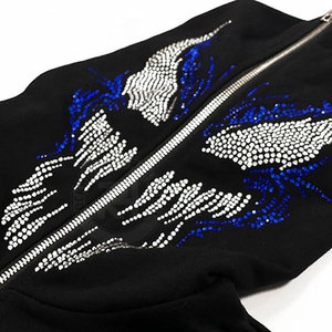Fabricant pakistanais de sweats à capuche en polyester/coton pour hommes, hiver, uni, fermeture éclair, strass, vente en gros en stock - Product Image 3